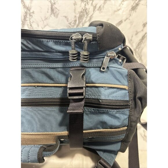 Vtg Hedgren Urban Gear Utility Pack Y2K Blue/Coal Luggage w Removable Backpack - Picture 7 of 13